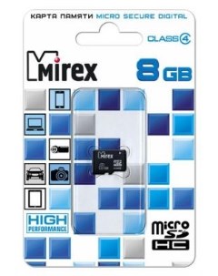 Флеш карта microSD 8GB microSDHC Class 4 Mirex