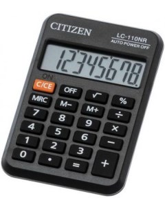 Калькулятор карманный LC 110NR 8 разрядный черный Citizen