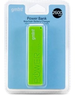 Внешний аккумулятор Power Bank 2600 мАч GM PB026 G зеленый Gmini