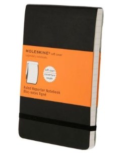 Блокнот REPORTER SOFT QP811 Pocket 90x140мм 192стр линейка мягкая обложка черный Moleskine