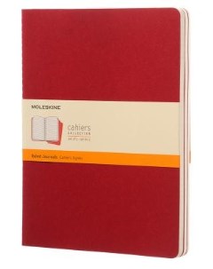 Блокнот CAHIER JOURNAL CH121 XLarge 190х250мм обложка картон 120стр линейка клюквенный 3шт Moleskine