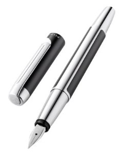 Ручка перьевая Elegance Pura P40 PL817127 антрацитовый серебристый F перо сталь нержавеющая карт уп Pelikan