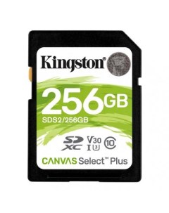 Карта памяти SDHC 256Gb Class10 Canvas Select 100R CL10 UHS I SDS2 256GB Kingston