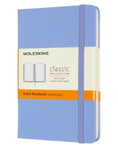 Блокнот CLASSIC MM710B42 Pocket 90x140мм 192стр линейка твердая обложка голубая гортензия Moleskine