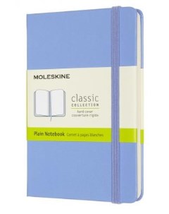 Блокнот CLASSIC QP012B42 Pocket 90x140мм 192стр нелинованный твердая обложка голубая гортензия Moleskine