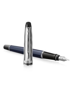 Ручка перьев Expert L Essence du Bleu 2166426 синий F сталь нержавеющая подар кор Waterman