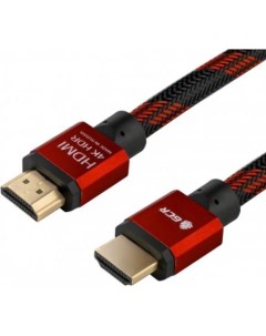 Кабель HDMI 0 5м GCR 51488 круглый черный красный Green connection