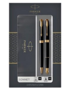 Набор ручек Sonnet 2093371 LaqBlack GT сталь нержавеющая подар кор ручка перьевая ручка шариковая Parker