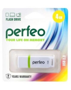 USB Drive 4GB C11 White PF C11W004 Perfeo