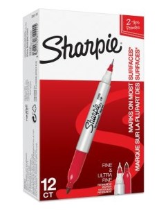 Маркер перманентный Twin Tip S0811110 12 Sharpie красный 12шт Paper mate