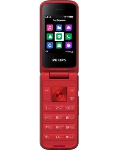 Мобильный телефон E255 Xenium красный раскладной 2 4 240x320 0 3Mpix GSM900 1800 GSM1900 MP3 Philips