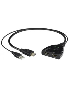 Адаптер Распределитель H 121776 00121776 HDMI USB 0 07м черный Hama