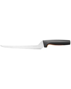 Нож кухонный Functional Form 1057540 стальной филейный лезв 216мм прямая заточка черный оранжевый Fiskars