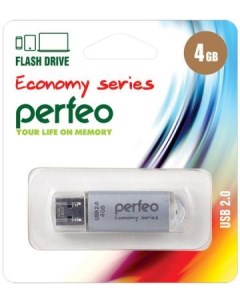 Флешка 4Gb E01 USB 2 0 серебристый PF E01S004ES Perfeo