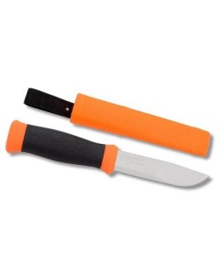 Нож Outdoor 2000 12057 стальной разделочный лезв 109мм прямая заточка оранжевый черный Mora