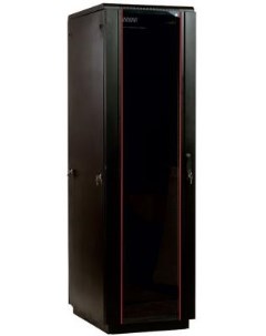 Шкаф напольный 42U ШТК М 42 6 10 1ААА 9005 600x1000mm дверь стекло черный Цмо