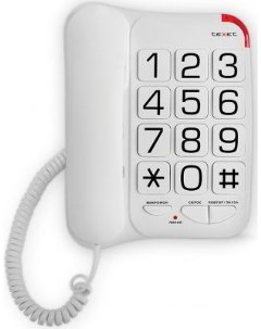 Телефон проводной TX 201 белый Texet
