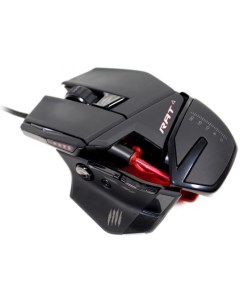 Игровая мышь R A T 4 чёрная PMW3330 USB 9 кнопок 7200 dpi красная подсветка Mad catz