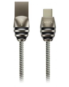 Кабель Type C USB 2 0 standard cable Power Data output 5V 2A OD 3 5mm metallic Jacket 1m gun color 0 Canyon