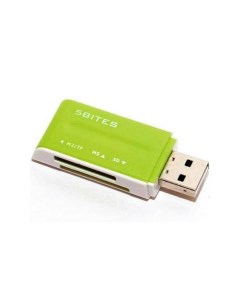 Картридер внешний RE2 102GR USB2 0 ext all in 1 зеленый 5bites