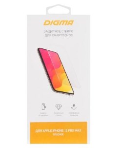 Защитное стекло для экрана для Apple iPhone 12 Pro Max прозрачная 1шт DGG1AP12PM Digma