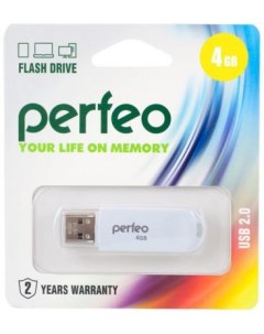 USB Drive 4GB C03 White PF C03W004 Perfeo
