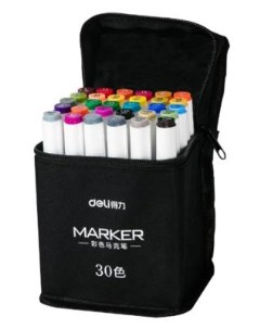 Набор маркеров для скетчинга 70807 30 двухсторонний 30цв ассорти текстильная сумка Deli