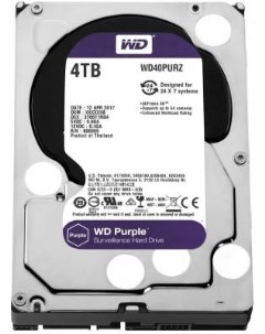 Жесткий диск 3 5 4 Tb 5400 rpm 64 Mb cache Purple SATA III 6 Gb s WD40PURZ Western digital