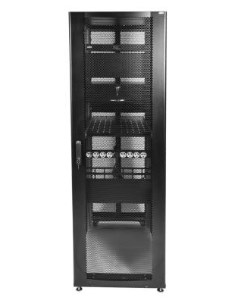 Шкаф напольный серверный 42U ШТК СП 42 8 12 44АА 9005 800x1200mm ПРОФ дверь перфорированная черный Цмо