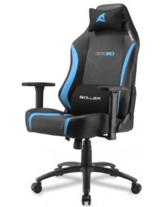 Игровое кресло Skiller SGS20 чёрно синее синтетическая кожа регулируемый угол наклона механизм качан Sharkoon