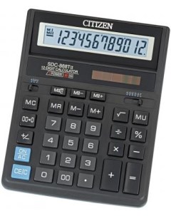 Калькулятор бухгалтерский SDC 888TII 12 разрядный черный Citizen