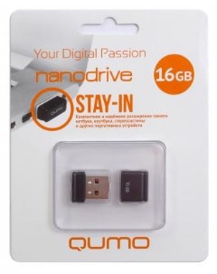 Флешка 16Gb QM16GUD NANO B USB 2 0 черный Qumo