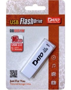 Флешка 16Gb db8001w 16g USB 2 0 белый Dato