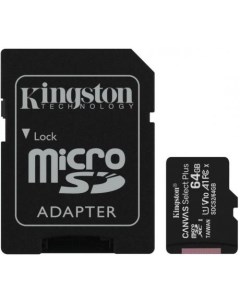Карта памяти microSDXC 64GB Class10 UHS I Canvas Select up to 100MB s с адапт SDCS2 64GB 3P1A Kingston