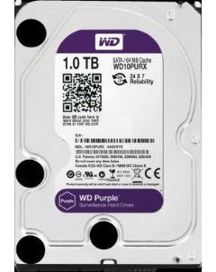 Жесткий диск 3 5 1 Tb 5400 rpmrpm 64 MbMb cache Purple SATA III 6 Gb s WD10PURZ Western digital