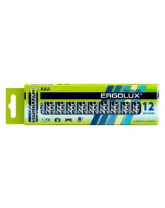 Батарейки Alkaline LR03 BP AAA 12 шт Ergolux