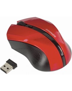Мышь беспроводная WM 250R USB 1600 dpi 3 кнопки 1 колесо кнопка оптическая красная 512643 Sonnen