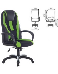 Кресло для геймеров Rapid GM 102 чёрный зеленый Brabix