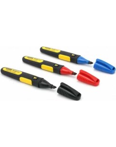 Набор из 3 х разноцветных маркеров fatmax с плоскими наконечниками черный красный синий Stanley