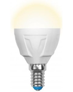 Лампа светодиодная шар LED G45 7W WW E14 FR PLP01WH E14 7W 3000K UL 00002419 Uniel