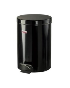 Ведро контейнер для мусора урна с педалью Classic 12 л черное глянцевое металл со съемным внутренним Лайма