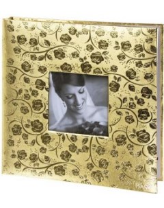 Фотоальбом свадебный 20 магнитных листов 30х32 см под фактурную кожу светло золотистый Brauberg