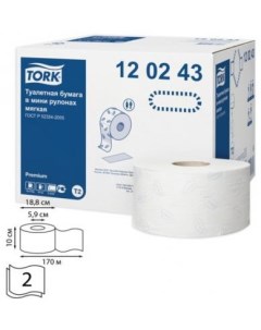 Бумага туалетная Premium 2 ух слойная 12 шт Tork