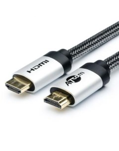 Кабель HDMI 15м AT5263 круглый серый Atcom