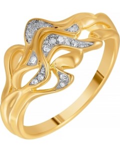 Кольцо с 19 бриллиантами из жёлтого золота Джей ви