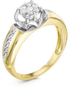 Кольцо с 19 бриллиантами из жёлтого золота Klondike