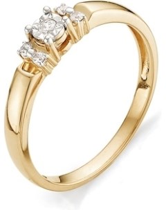 Кольцо с 5 бриллиантами из красного золота Newgold