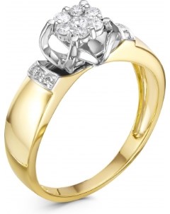 Кольцо с 13 бриллиантами из жёлтого золота Klondike