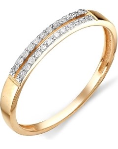 Кольцо с 24 бриллиантами из красного золота Newgold