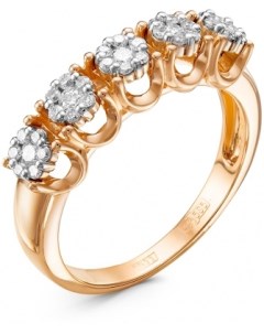 Кольцо с 35 бриллиантами из красного золота Klondike